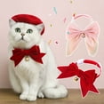 thumbnail image 1 of Soumake Pet Collar Adorable Exquisite with Bell Pet Kitten Cat Velvet Bowknot Neck Strap Pet Supplies, 1 of 8
