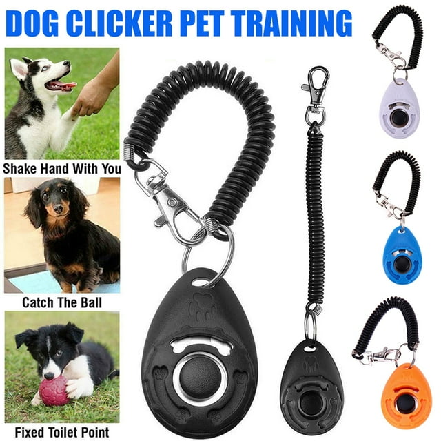 Soumake Pet Trainer Oval Shape Elastic ABS Dog Training Clicker for Outdoor