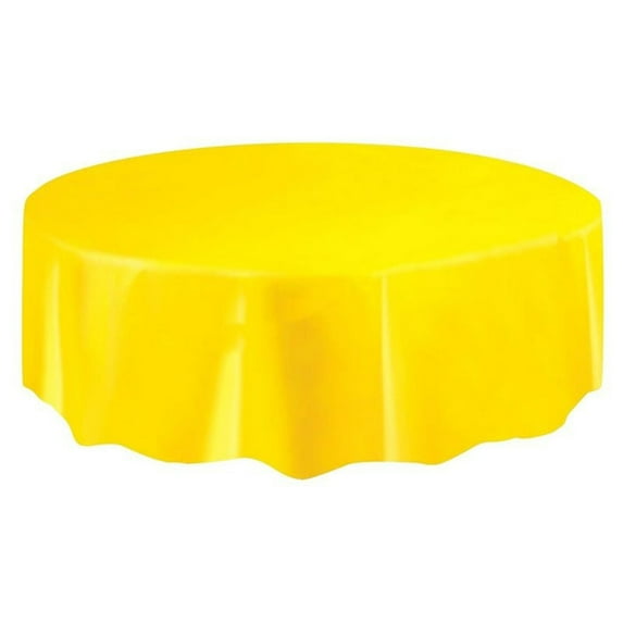 Soumake Peva Disposable Waterproof Solid Color Party Round Tablecloth Table Covers Household