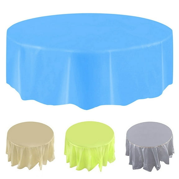 Soumake Plastic Waterproof Large Wedding Party Disposable Circular Table Cloth Cover