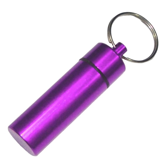 Soumake Portable Sealed Jar Keychain Screw Lid Aluminum Alloy Waterproof Flat Bottom Hanging Mini Tablet Pill Storage Bottle Container Holder Key Ring
