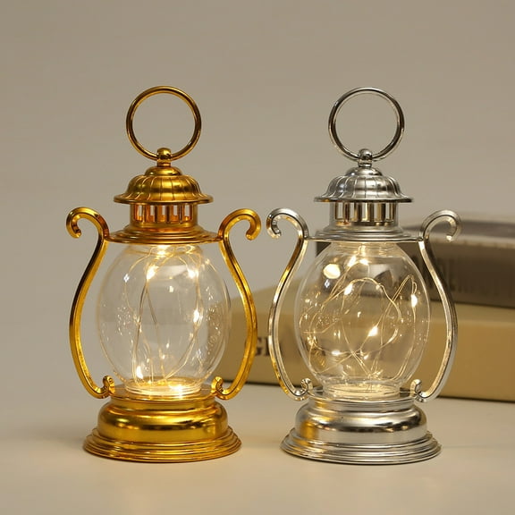 Soumake Retro Style LED Hanging Lantern with Hook Soft Lighting Battery-Powered Desktop LED Night Light Party Decoration