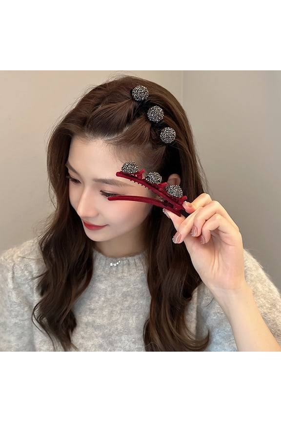 Rhinestone Heart Decor Elegant Hair Pin Lint Double Layer Hairpin Hair Clip Hair Accessories Fashion