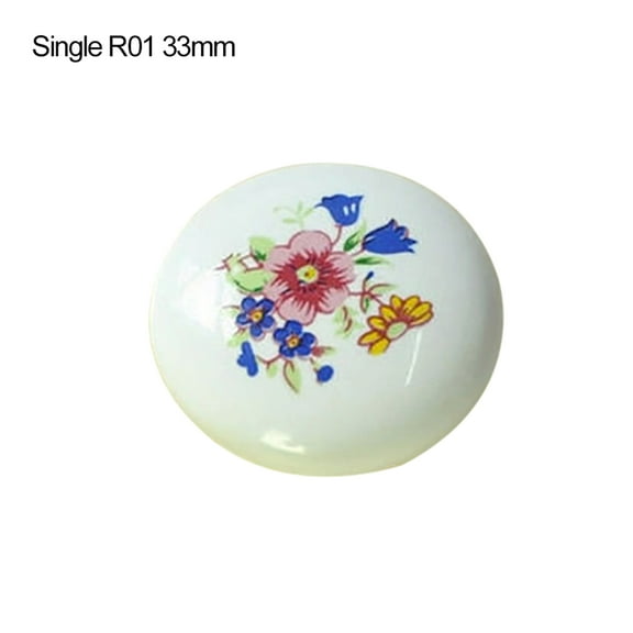 Soumake Rural Style Flower Ceramic Door Handle Cabinet Pull Vintage Cupboard Drawer Knob Practical