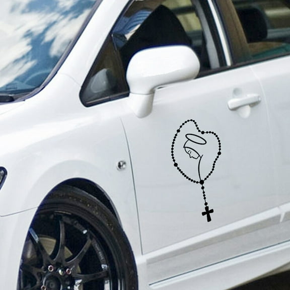 Soumake Self-adhesive Mary Rosary Car Body Bumper Window Decorative Decals Sticker for Buses Auto Truck