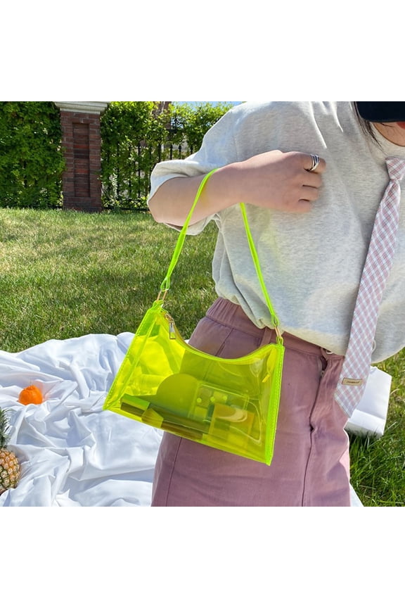 Shoulder Bag Transparent Large Capacity PVC Multipurpose Korean Style Jelly Handbag Birthday Gift