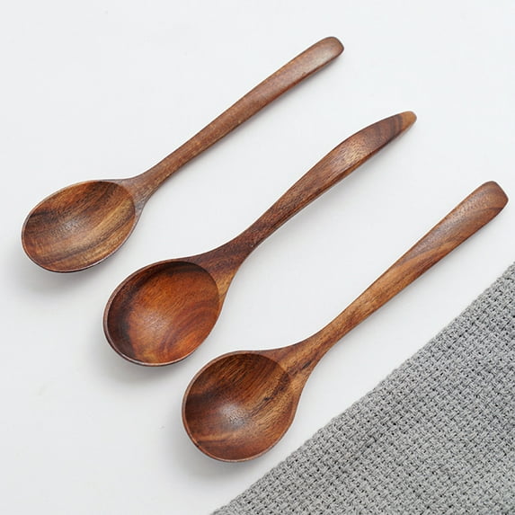 Soumake Spoons Nonstick Stain-free Wooden Practical Spatula Spoon for Kitchen