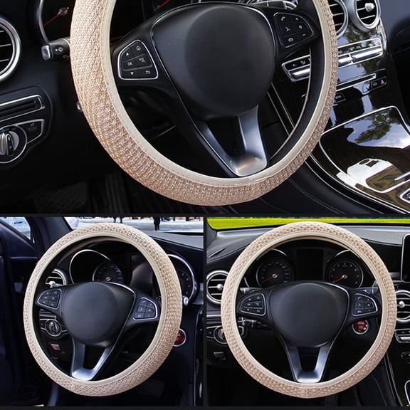 Soumake Steering Wheel Cushion Microfiber Perfect Decor Elastic Universal 38Cm Car Steering Wheel Cover For Automobile Practical