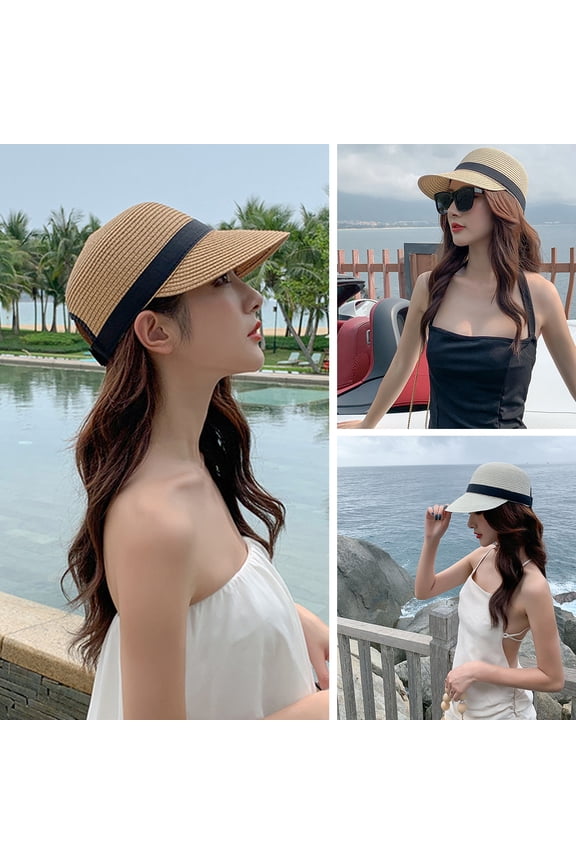Sun Hat Sun Wide Brim Windproof Anti UV Adjustable Bee Decoration Hand Weaving Sun Visor Hat Daily Accessory