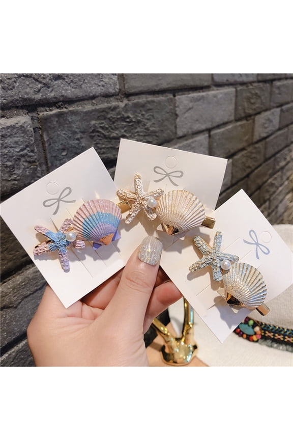 Sweet Starfish Shell Imitation Hair Grip Clip Hairpin Snap Girl Beach Barrette Fashion