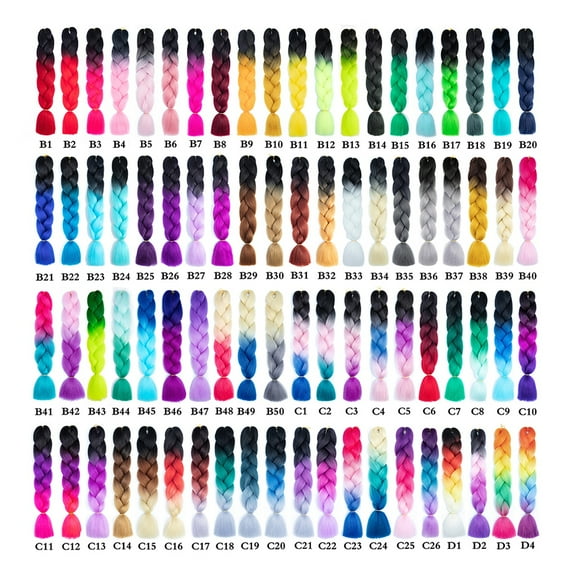 Soumake Synthetic Gradient Color Long Twist Braids Ponytail Hair Extension Cosplay Wig Practical