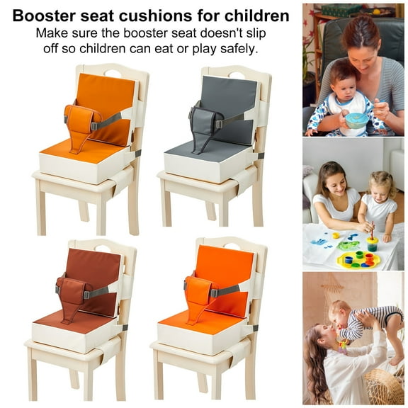 Soumake Toddler Booster Seat for Dining Table Kitchen Chair Waterproof Stain-Proof with Backrest And Adjustable Straps Non-Slip Portable Travel Booster Seat Dining Chair Pad