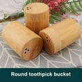 thumbnail image 1 of Soumake Toothpick Storage Box Portable Dustproof Bamboo Large Capacity Round Tooth Pick Holder Dispenser For Hotel Household, 1 of 7