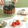 thumbnail image 1 of Soumake Transparent Fruit Plate Golden Edge Stackable Snacks Serving Platter Unbreakable Round Salad Dessert Dinner Plate Dining Room Supplies, 1 of 8