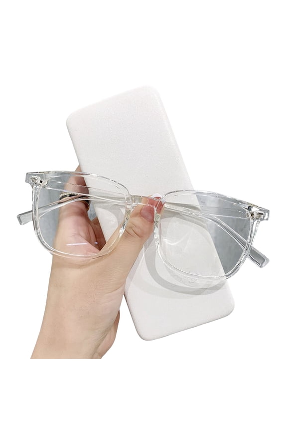 Unisex Blue Light Blocking Glasses Retro Large Frame Clear View Strong Hinge with Brim Eye Clear Bluelight Glasses Spectacles Eyeglasses Eyewear