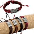 thumbnail image 1 of Soumake Unisex I Love Jesus Faux Leather Bangle Hemp Rope Chain Adjustable Bracelet Fashion, 1 of 8