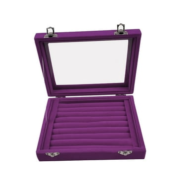 Soumake Velvet Portable Jewelry Organizer Display Earring Ring Storage Tray Box Case Fashion