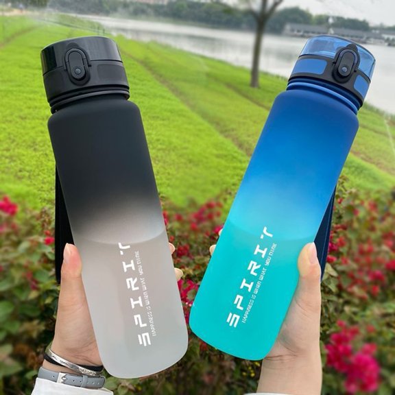 Soumake Water Bottle Bpa Free Leak-Proof Gradient Color Sport Cup For School Drinking Cup Travel Drinking Mug