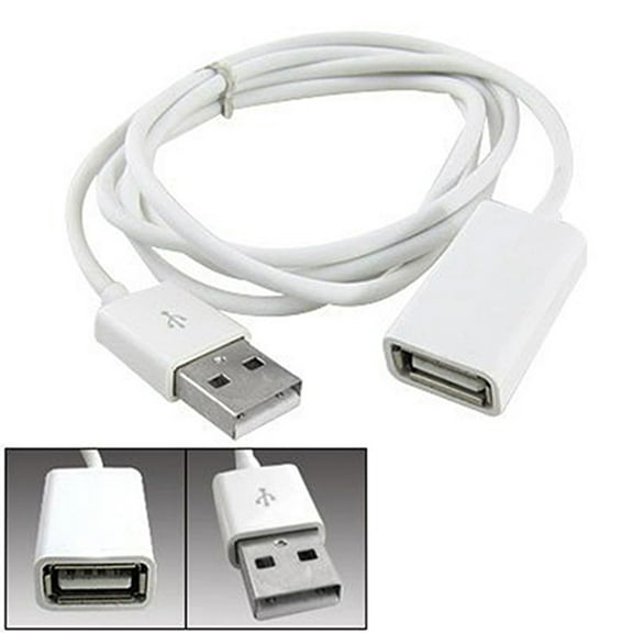 Soumake White Pvc Metal Usb 2.0 Male To Female Extension Adapter Cable Cord 1M 3Ft Practical