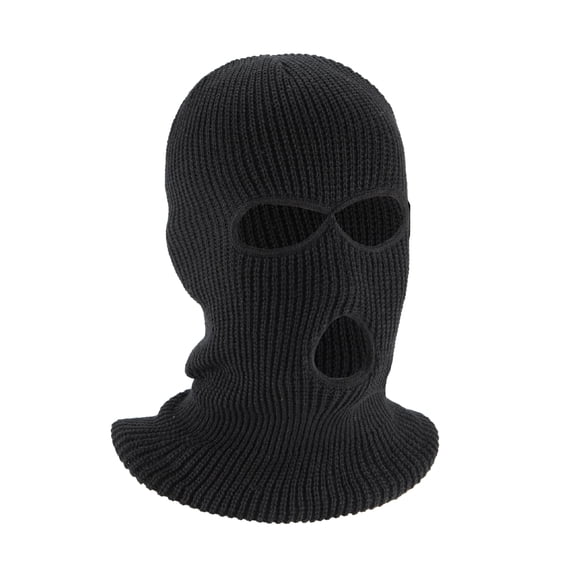 Soumake Winter Cycling Headgear Solid Color 3-Holes Cold Weather Thermal Hat Outdoor Activities Warm Knitted Hat