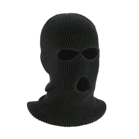 Soumake Winter Cycling Headgear Solid Color 3-Holes Cold Weather Thermal Hat Outdoor Activities Warm Knitted Hat