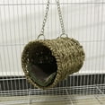 thumbnail image 1 of Soumake Winter Warm Natural Grass Tunnel Hammock Bed with Mat for Sleeping Bird, 1 of 8