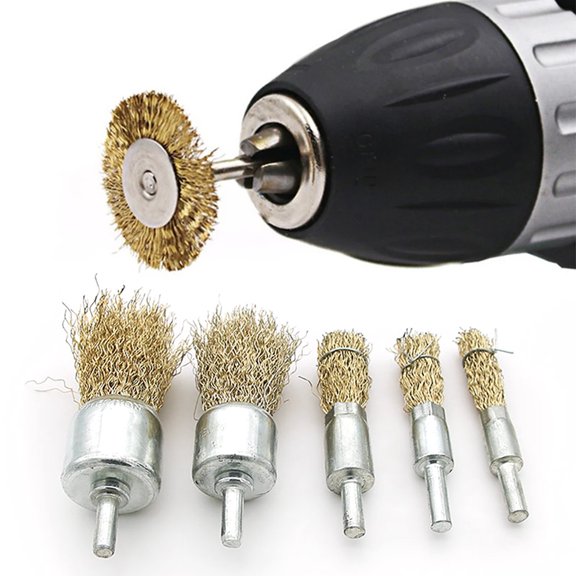 Soumake Wire Wheel Brush Rotary Tool Rustproof Corrosion Resistant Wide Application Reusable Easy to Install Coated Crimped Wire Brush