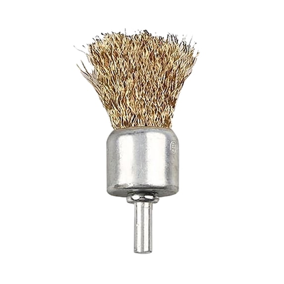 Soumake Wire Wheel Brush Rotary Tool Rustproof Corrosion Resistant Wide Application Reusable Easy to Install Coated Crimped Wire Brush