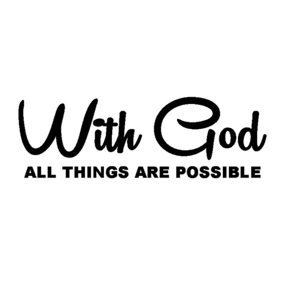 Soumake With God All Things Are Possible Car Vehicle Window Decor Self Adhesive Sticker Practical
