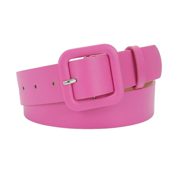 Soumake Women Belt Multi Holes Adjustable Length Square Buckle Faux Leather Waistband Jeans Dress Coats Candy Color Belt
