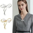 thumbnail image 1 of Soumake Women Brooch Faux Pearl Hollow Bow Decor Stainless Exquisite Vintage Anti-Slip Wear-Resistant Coat Collar Hat Scarf Decoration Clothes Pin Garment Jewelry, 1 of 7