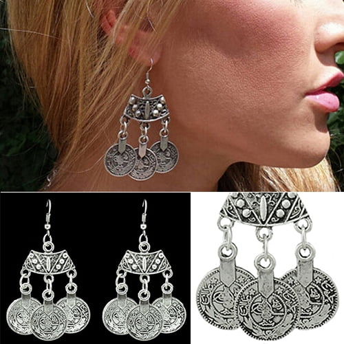 Soumake Women'S Ethnic Jewelry Vintage Coins Drop Dangle Hook Long Chandelier Earrings Fashion