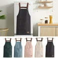 thumbnail image 1 of Soumake Work Apron Waterproof Oil-proof Kitchen Apron with Large Pockets Durable Stylish Workwear for Home Garden, 1 of 7