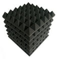 thumbnail image 1 of Sound Absorbing Noise Dampening Acoustic Panel Wall Treatment 2" x 12" x 12", Black Pyramide, 12-pack, 1 of 5