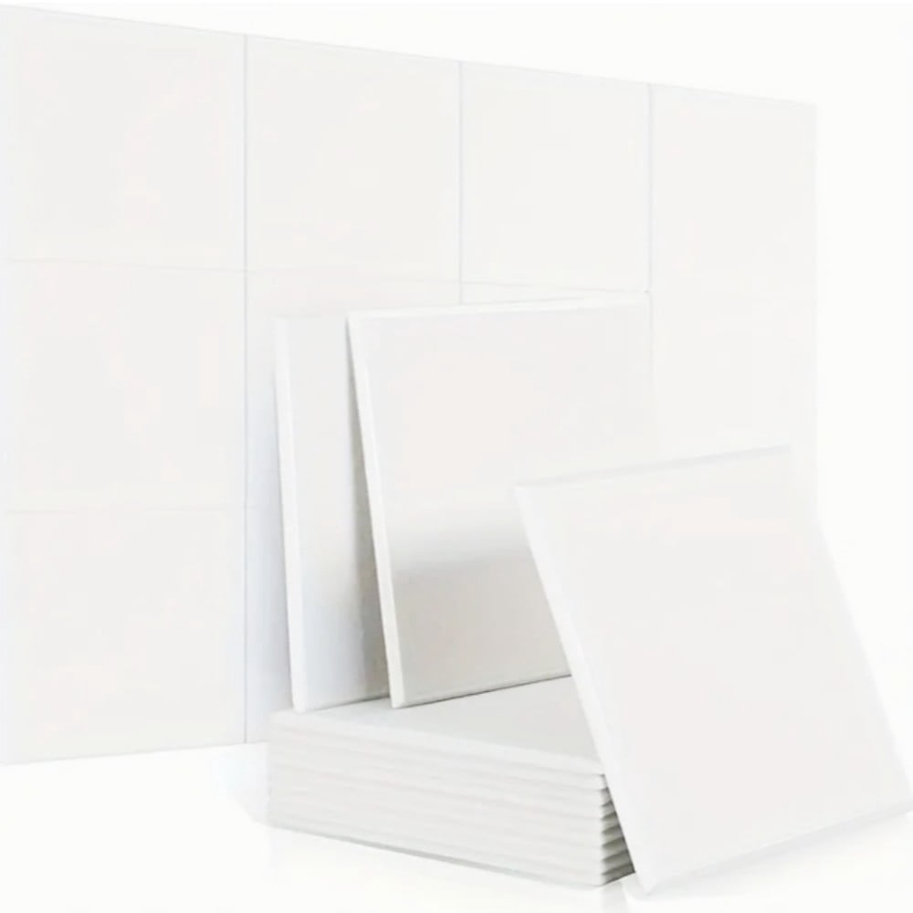 Sound Absorbing Noise Dampening Acoustic Quadrilateral Panel Wall Treatment 12" x 12" x 0.6", White, 12-pack