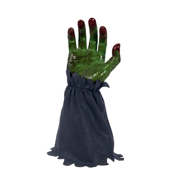 Sound Activated Animated Creepy Hand Halloween Tabletop Decoration, Moving Witch Zombie Hand Ornament with Spooky Sounds for Indoor Halloween Party Home Haunted House Prop