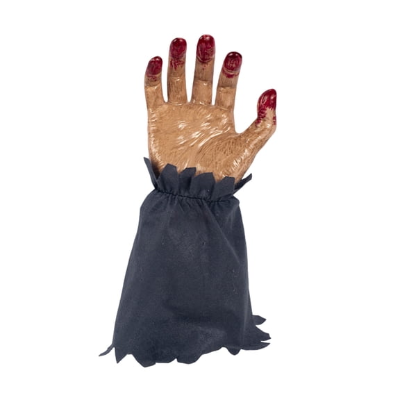 Sound Activated Animated Creepy Zombie Hand Tabletop Decor Movable Monster Hand Prop For Halloween Indoor Party Haunted House Display(Beige-26x10.5cm)