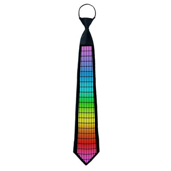 Sound Activated LED Light Up Tie Novelty Party Accessory for Music Events Dance Clubs and Gatherings
