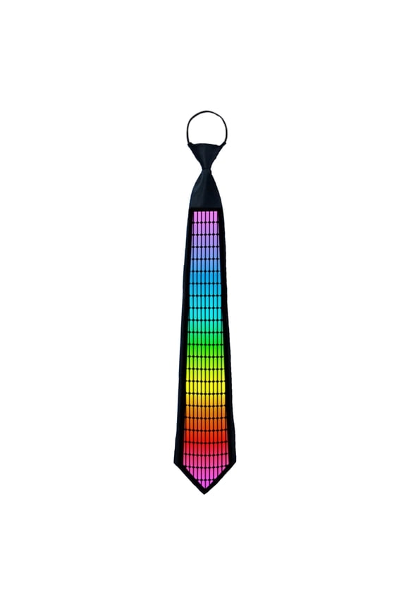 Sound Activated LED Light Up Tie Novelty Party Accessory for Music Events Dance Clubs and Gatherings