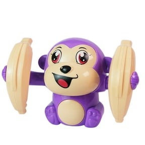 Sound Activated Monkey Toy, Rolling Flipping Animal, LED Light Music Toy, Clap Control Interactive