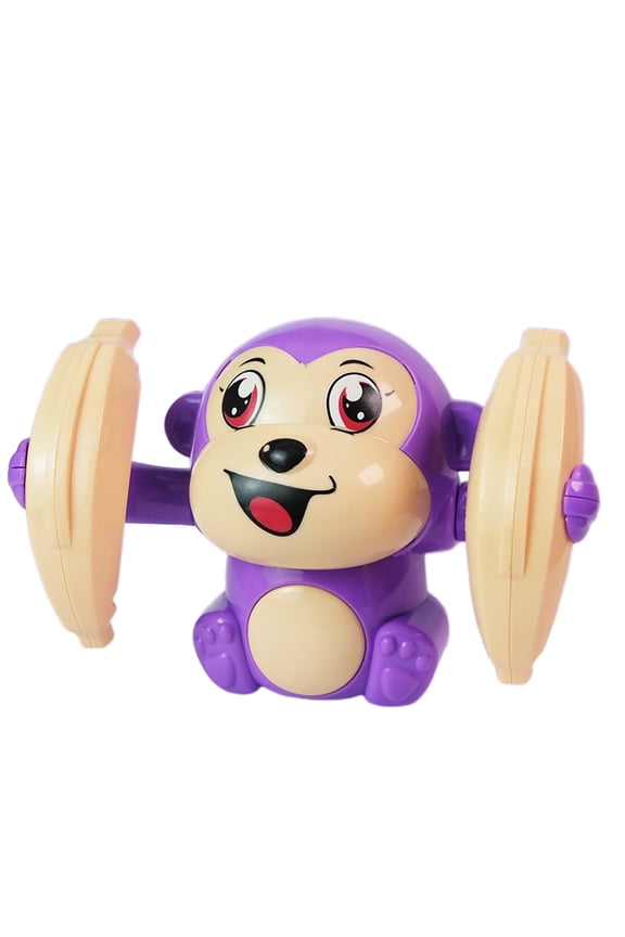 Sound Activated Monkey Toy, Rolling Flipping Animal, LED Light Music Toy, Clap Control Interactive