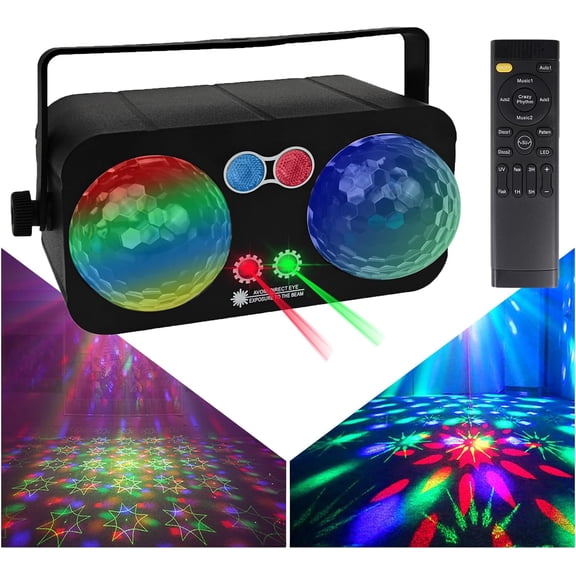 Sound Activated Party Lights Disco Light Disco Ball with Remote Control LED Stage Strobe Light for Home Room Dance Halloween Christmas Birthday Decoration