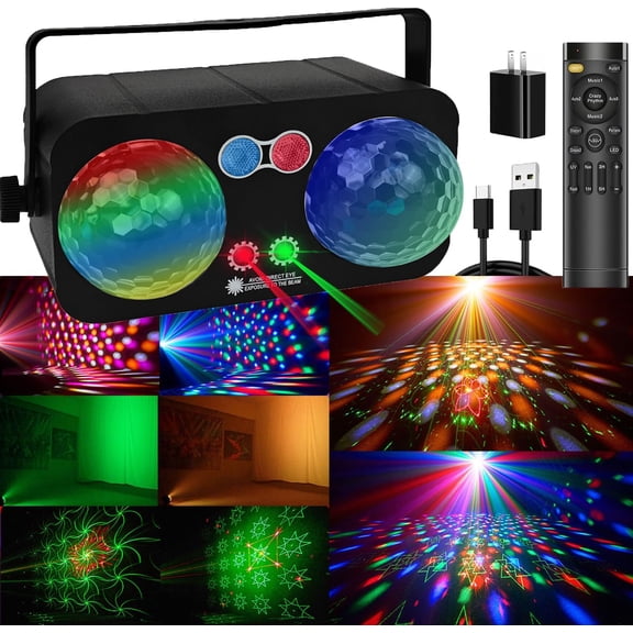 Sound Activated Party Lights Disco Light Disco Ball with Remote Control LED Stage Strobe Light for Home Room Dance Halloween Christmas Birthday Decoration