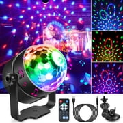 Sound Activated Party Lights with Remote Control Dj Lighting, Disco Ball Strobe Lamp RGB Stage Light for Home Room Birthday Halloween Christmas Decorations Stocking Stuffers