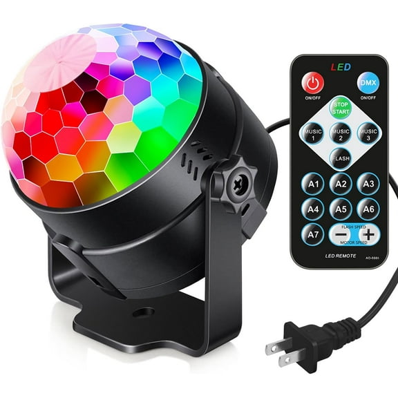 Sound Activated Party Lights with Remote DJ Lighting, Disco Ball Strobe Stage Light for Home Room Dance Parties Birthday Karaoke Stocking Stuffers New Years Eve Halloween Christmas Decorations