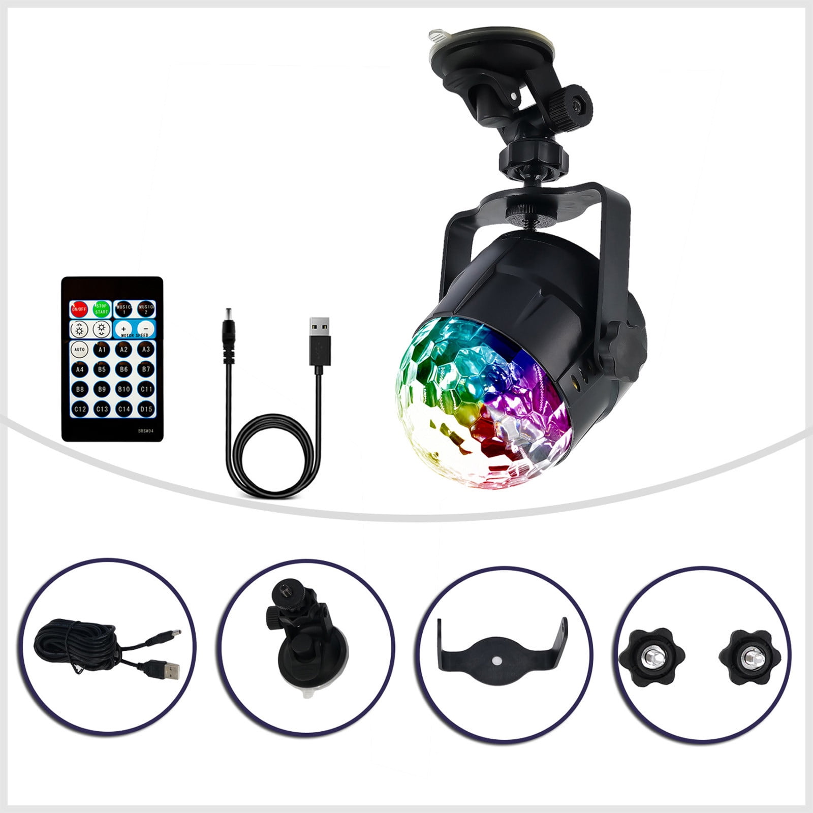 Sound Activated Party Lights With Remote Control, Lights Ball 15 Modes