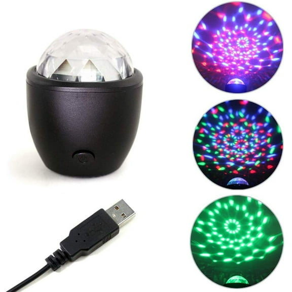 Sound-Activated RGB Rotating Party Light with Remote Control for DJ and KTV Dancing Effects