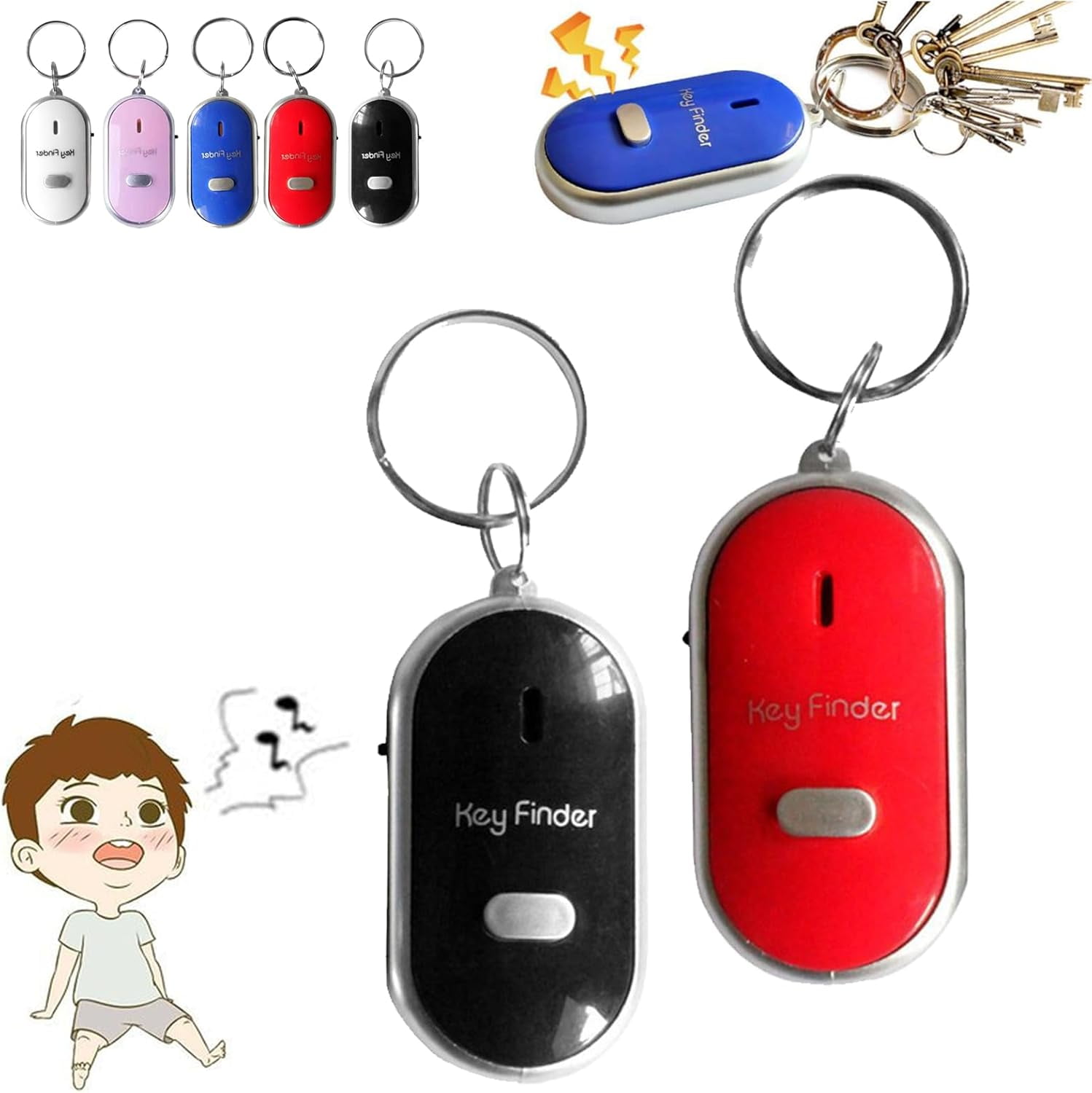 Sound Activated Sensor Key Finder Key Fob, Key Finder Locator with ...