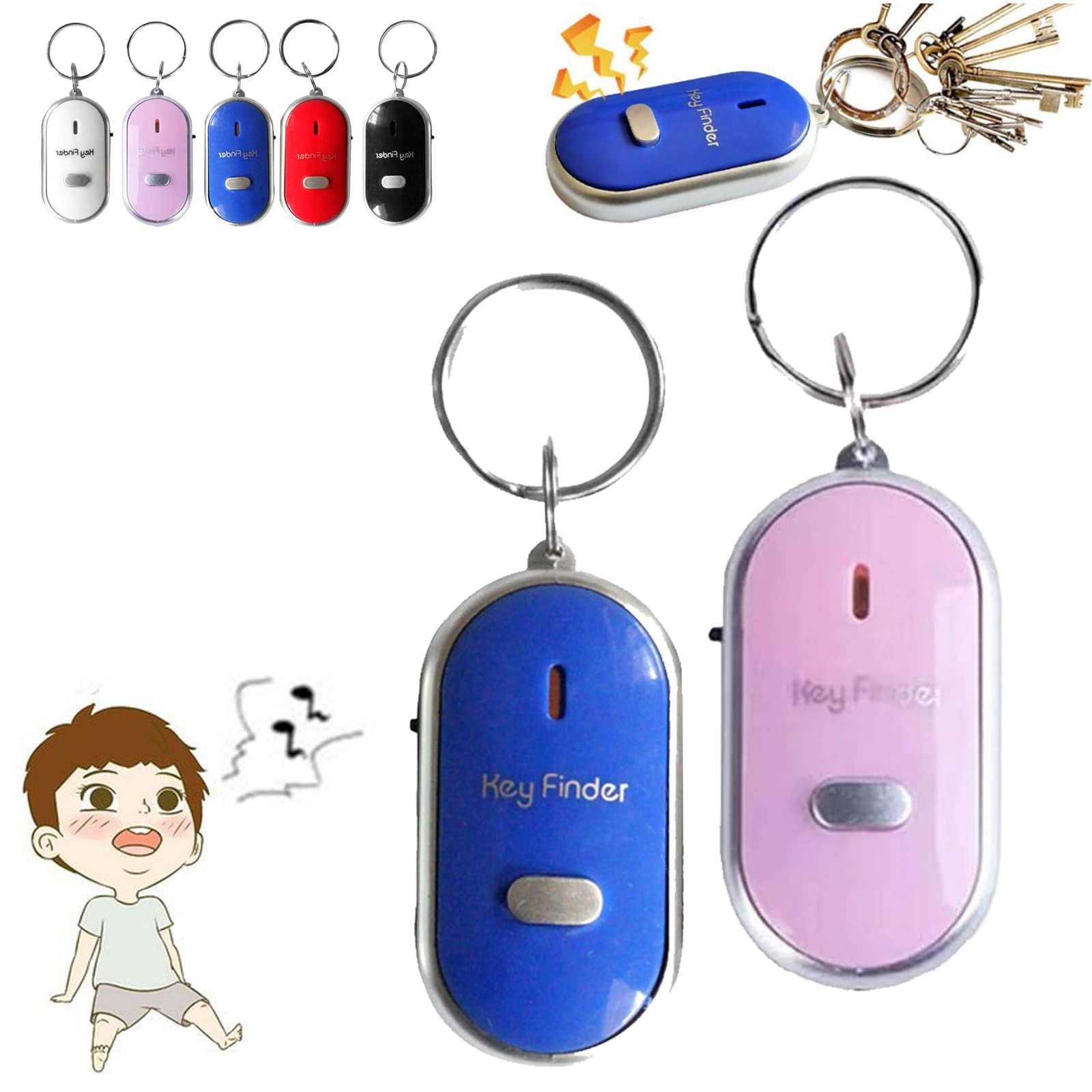Sound Activated Sensor Key Finder Key Fob, Whistling Activated Sensor ...