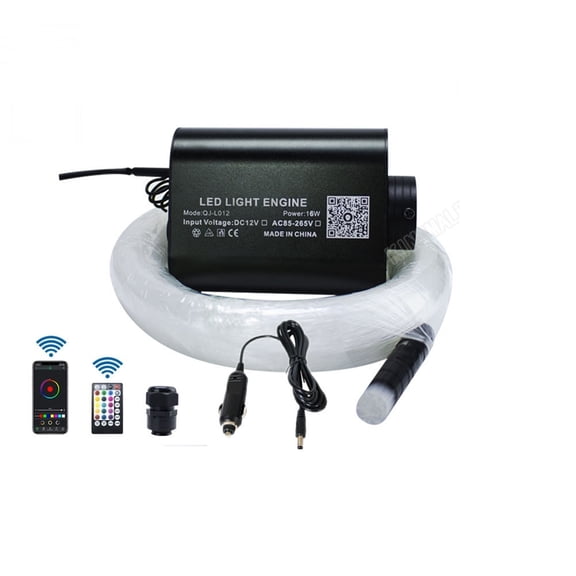 Sound Active DC12V 16W RGBW Music Control Fiber optic starry ceiling kit light with Bluetooth APP Control Car Fiber Optic Light ,Safe to Use
